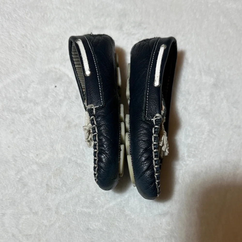 Boys navy Leather Loafers with Tassels size 6